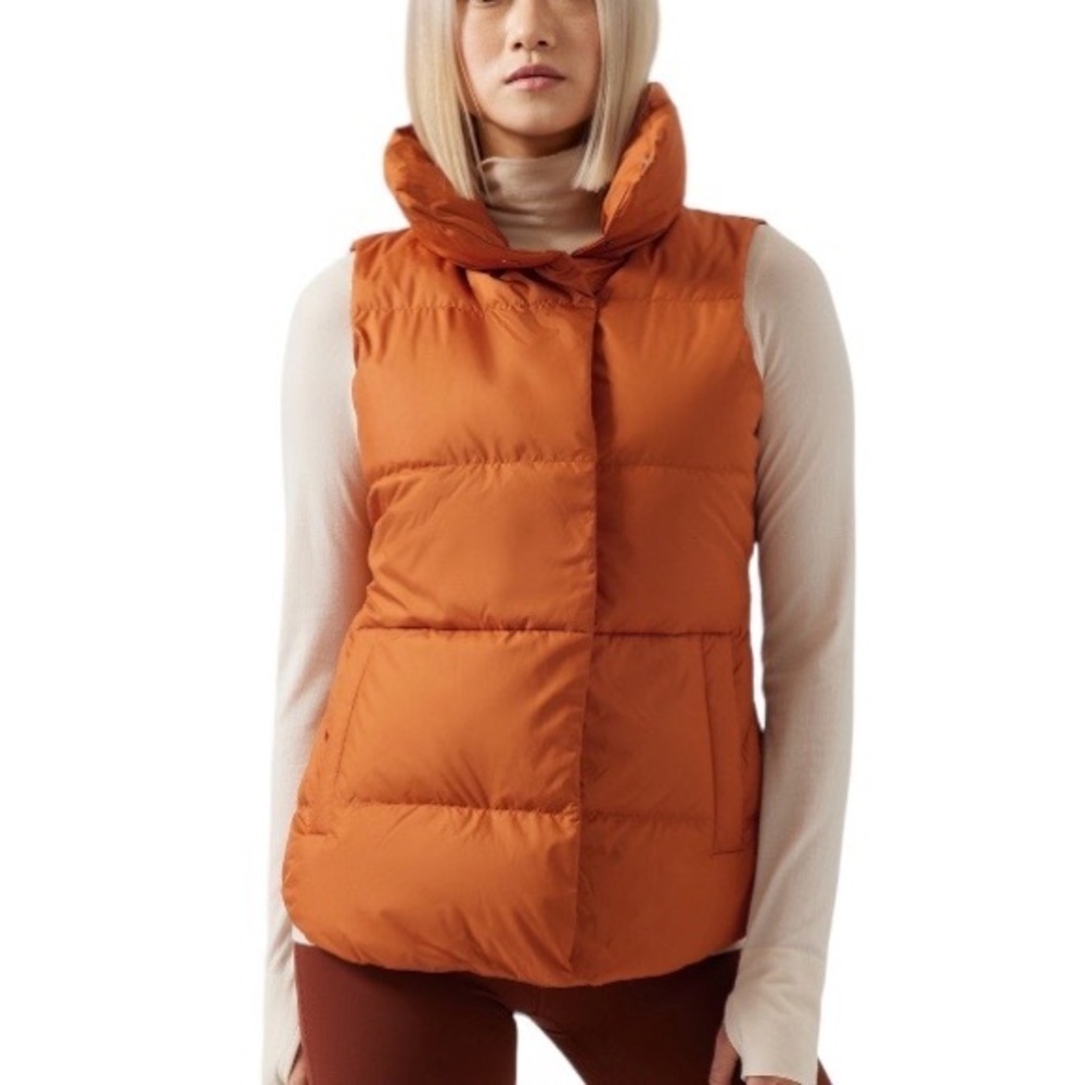 (NWT) ATHLETA Downtown Vest in Foliage Orange, Small - Picture 3 of 8